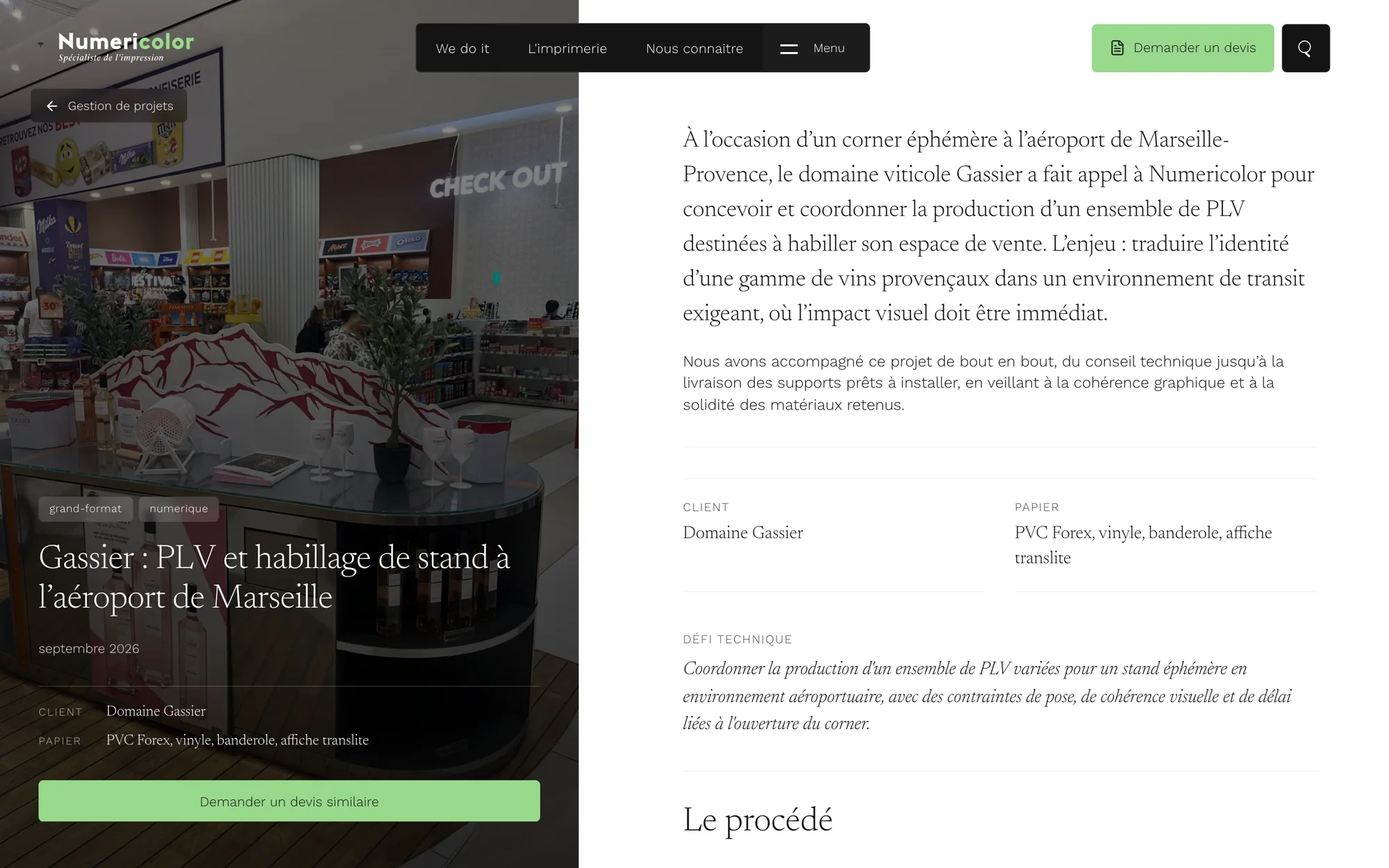 Numericolor, fiche réalisation Gassier à l’aéroport de Marseille